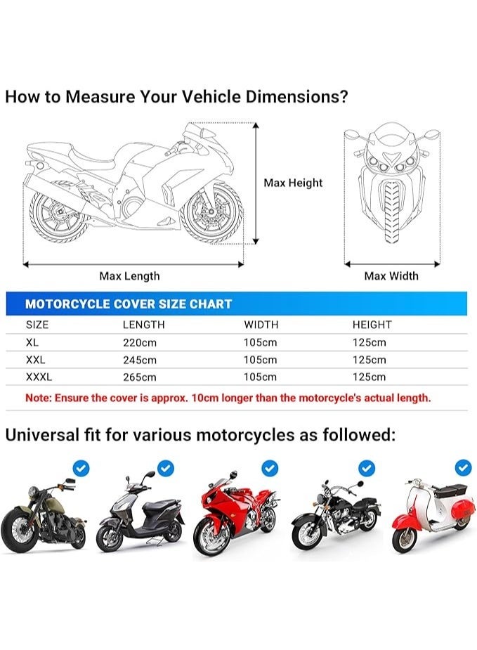 Waterproof Motorcycle One Layer Cover, Motorcycle Cover  Protection Against Dust, UV, Debris, Rain, for Motorcycles - Image 2